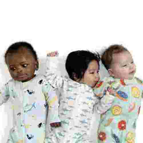 M+A by Monica + Andy Organic Cotton Gender Neutral Long Sleeve Baby One-Piece Pajama, Sizes Newborn - 24 Months
