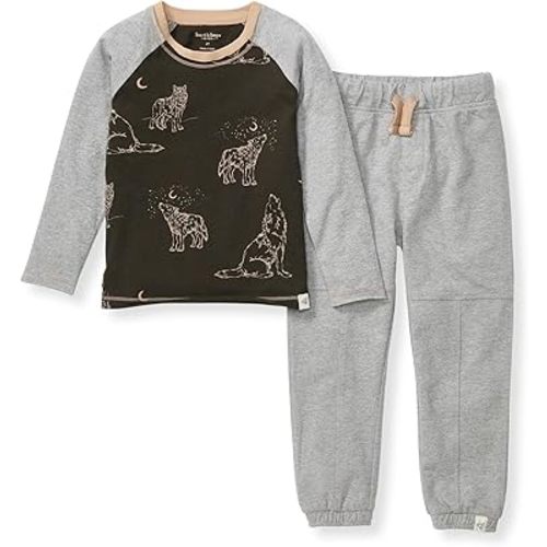 Burt's Bees Baby baby-boys Shirt and Pant Set, Top & Bottom Outfit Bundle, 100% Organic Cotton