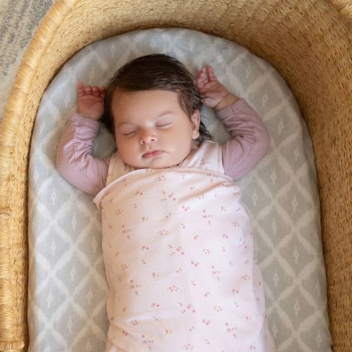 HALO Innovations SleepSack Cotton Swaddle Wrap - Pink Floral - New Born