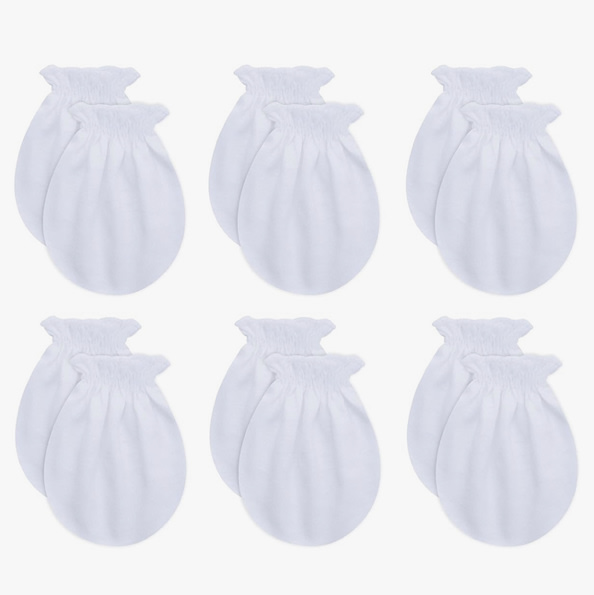 RATIVE Baby Mittens Newborn No Scratch Gloves, Organic Cotton Infant Mittens for Baby Boy & Girl, 0-6 Months
