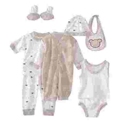 JDEFEG Preemie Baby Girl Clothes Set +Bib+Sock Set Tops+Hat+Pants Girl Baby 8Pcs Outfits Boy Shose+Romper Girls Outfits&Set Preemie Twin Girls Baby Clothes Cotton Blend Khaki One Size