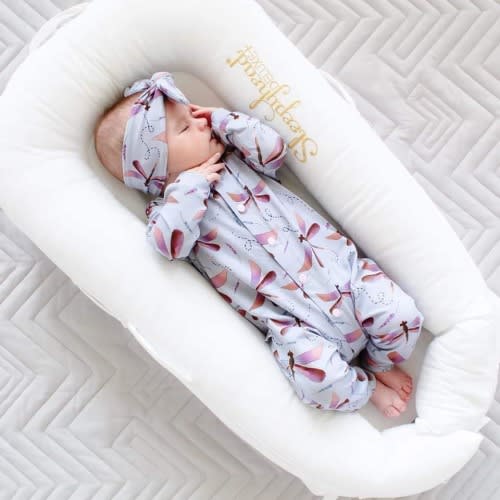 Organic Dragonflies Baby romper - Organic onsie - baby girl outfit - newborn baby outfit - long romper - toddler romper - Organic kids -