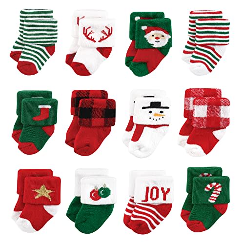 Hudson Baby Baby Girls' Cotton Rich Newborn and Terry Socks