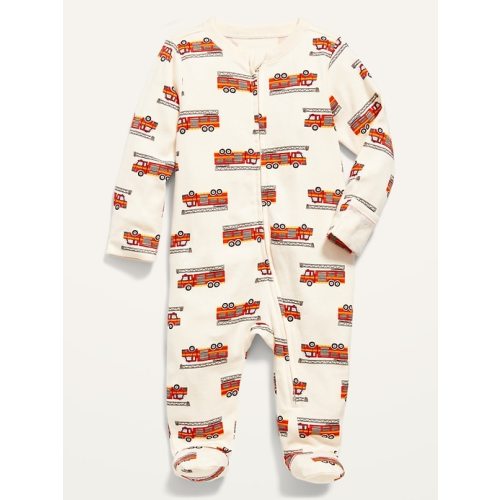 Unisex Animal-Print 2-Way-Zip Sleep & Play Footed One-Piece for Baby
