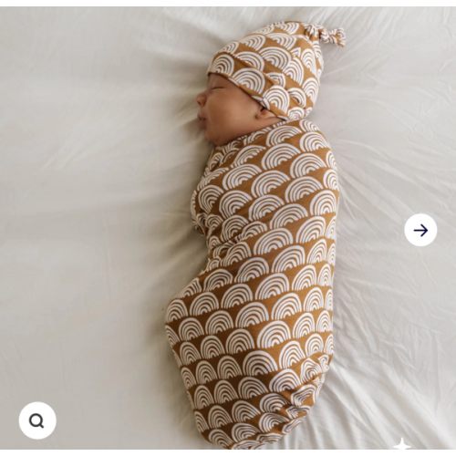 Rust Rainbows Swaddle & Hat Set - Little Sleepies