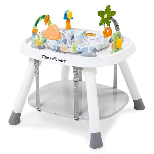 Time Followers® 4-in-1 Baby Activity Center | 3 Stage Grow Stationary Standing Toddler Play Table | Tummy Time,Exersaucer, Jumpers & Bouncers | Babies Essential for Baby Ages 6M+
