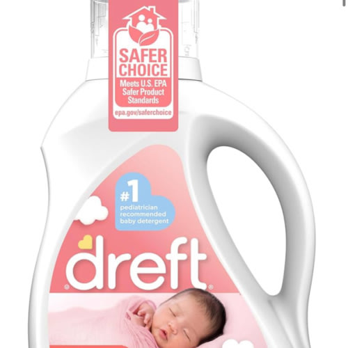 Dreft Stage 1 Newborn Baby Liquid Laundry Detergent, Gentle on Sensitive Skin, HE Compatible, 114 loads