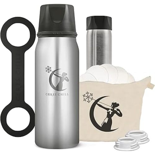 Free The Moms Starter Kit, Breastmilk Chiller Reusable Storage Container and Accessories by CERES CHILL | Keeps Milk Safe for up to 20 Hours | Connects w/Major Pumps (Per My Last Email Steel)