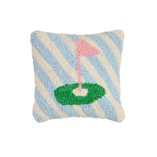 Golf Flag Wool Pillow | Mud Pie