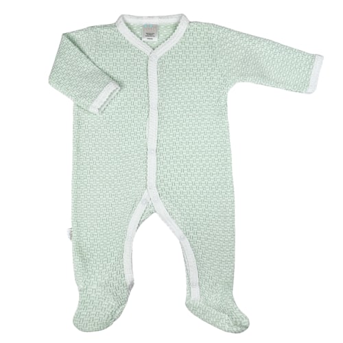 Paty Knit Solid Color Footie (Mint w/ White)