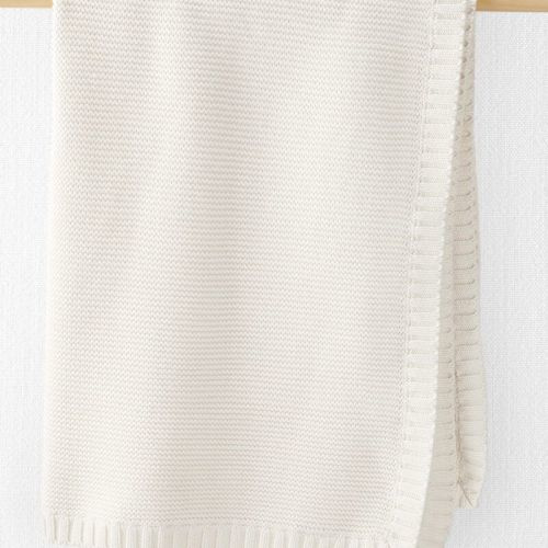Cream Baby Organic Cotton Signature Stitch Blanket in Cream | carters.com