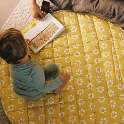 Inside Outside Play Mat Portable Baby Blanket | Sunshine Dots - Storq by Kindred Bravely