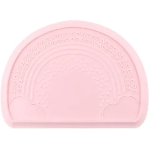 Bumkins Baby Silicone Sensory Placemat, for Babies and Toddlers, Suction Mat for Restaurants, Stick On High Chairs and Tables, Eating Finger Foods, Baby Led Weaning Essentials, Ages 6 Months Up, Pink