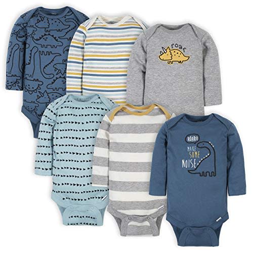 Gerber Baby Boys' 6-Pack Long-Sleeve Onesies Bodysuit