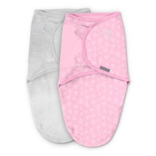Swaddleme By Ingenuity Velboa Original Swaddle Wrap - 0-3 Months - Small-medium - 2pk - Pink Hearts