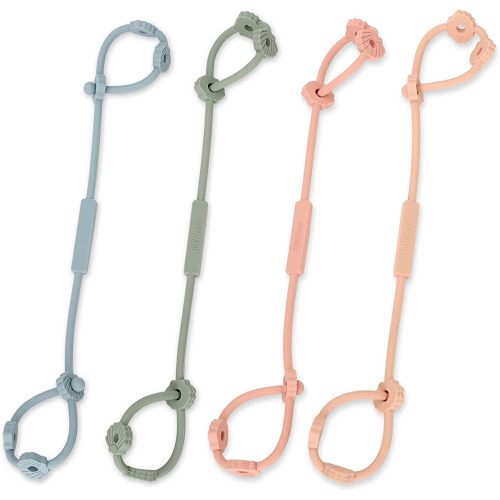 Toy Safety Straps, Socub Silicone Adjustable Baby Pacifier Teether Straps, 4pcs Toddler Toy Bottle Harness Straps for Strollers, High Chair, Cribs, Bags, BPA Free, Multi Colors
