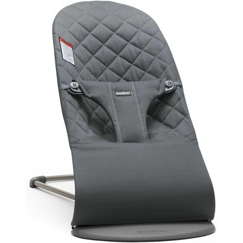 BabyBjörn Bouncer Bliss, Anthracite, Woven, Classic Quilt | 2-in-1 Adjustable Baby Bouncer Seat and Toddler Chair, Newborn to Toddler (8-29 lbs), 4 Positions, Lightweight & Portable