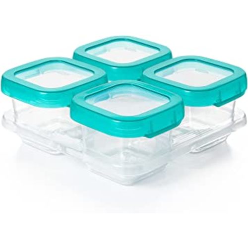 OXO Tot Baby Blocks Food Storage Containers, Teal, 6 oz
