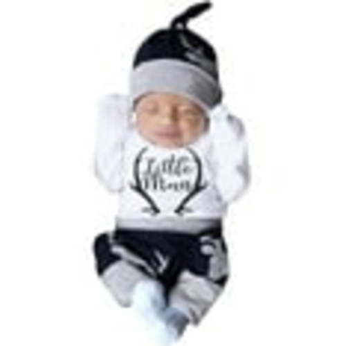 Izhansean 3PCS Newborn Baby Boy Long Sleeve Little Man Romper Deer Pants Warm Clothes Set White 0-3 Months