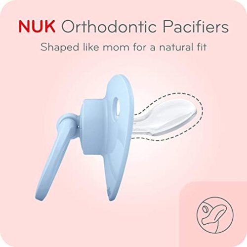 NUK Orthodontic Pacifier Value Pack, Boy, 0-6 Months (Pack of 3) - White/Ash grey - 3 Count (Pack of 1)