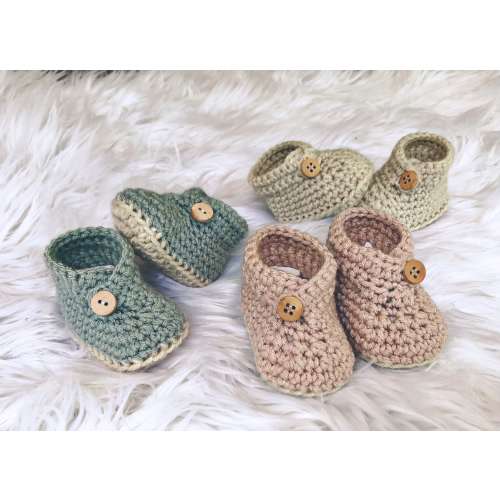 Gender Neutral Wrap Around Ankle Baby Booties