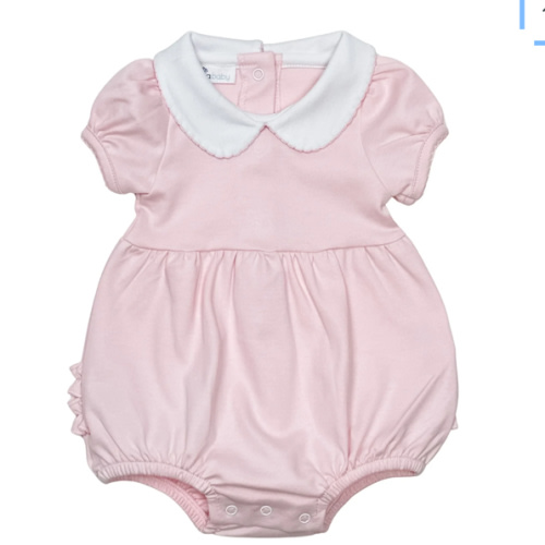 Essentials Solid Collared Ruffle Bubble - Pink (6 months)