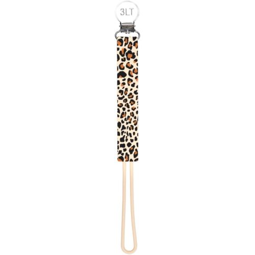 Three Little Tots All Silicone Modern, Short and Safety Tested Pacifier Clip (Leopard, Printed)