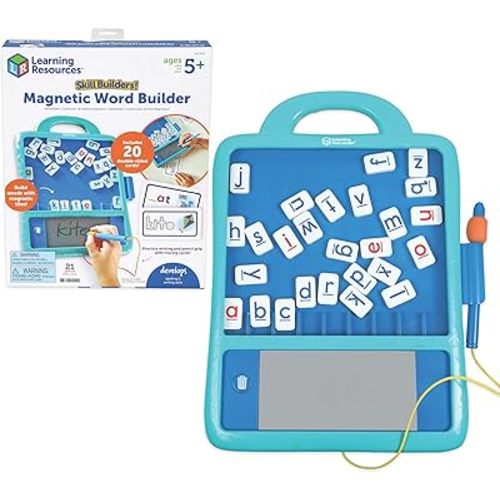 Learning Resources Skill Builders Magnetic Word Builder, Learn to Read, Phonetic Alphabet, Puzzle Board, ABC Kids Games, Sensory Board For Kids, Fine Motor Skills, Birthday Gift