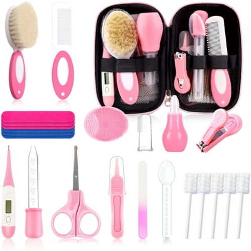 Baby Healthcare and Grooming Kit for Newborn Kids, 24PCS Upgraded Safety Baby Care Kit, Newborn Nursery Health Care Set, Baby Care Products