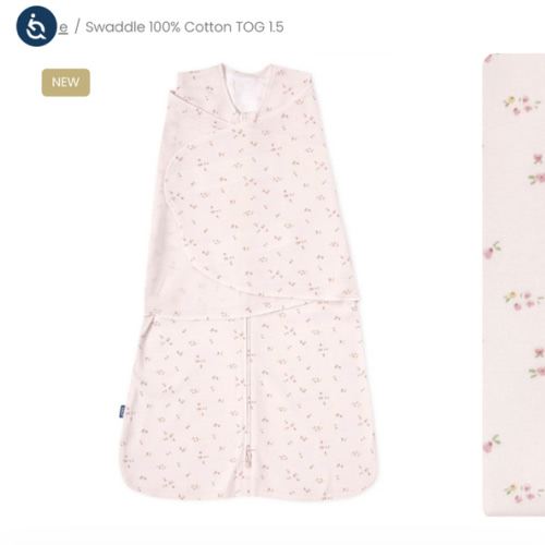 Pink Floral Cotton Swaddle Newborn | HALO
