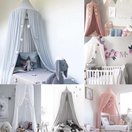 Royal Jelly Harlem Princess Round Dome Baby Kids Mosquito Net Toddler Bed Crib Canopy Netting Tent, Size: 240, Gray | Google Shopping
