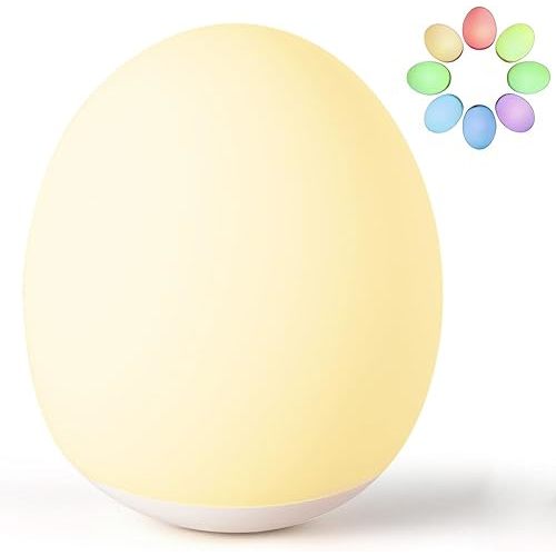 AuroraNiteBeam Night Light for Kids,Egg Night Light Light with 7 Colors Changing Mode & 30-Min Timer Portable Nursery Night Lamp forBaby Nursery & Kids Bedroom,DIY Hand-Painted Custom Lamp