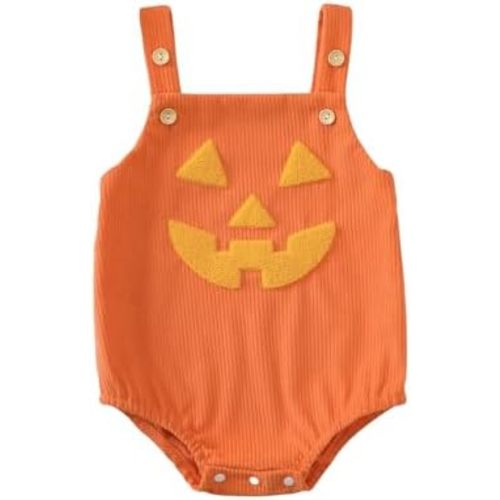 My First Halloween Baby Boy Girl Outfit Newborn Sleeveless Pumpkin Romper Onesie Cute Infant Halloween Clothes