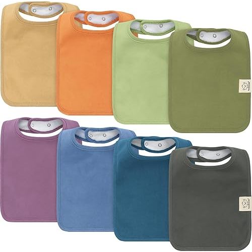 KeaBabies 8-Pack Organic Baby Bibs for Boy, Girl, Drool Bibs for Baby Boy & Girl Toddler, Infant Bibs, Cotton Bibs, Super Absorbent Drooling Teething Bibs (Cruise)