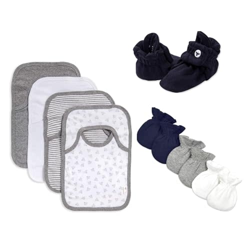 Burt's Bees Baby Bibs, Lap-Shoulder Drool Cloths, 100% Organic Cotton with Absorbent Terry Towel Backing