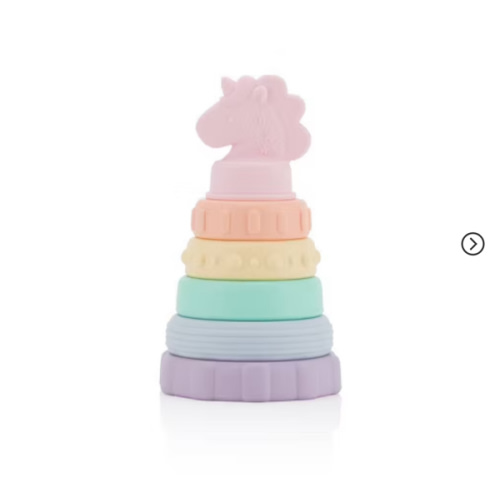 Itzy Ritzy Stacker Silicone Stacking And Baby Teething Toy - Unicorn