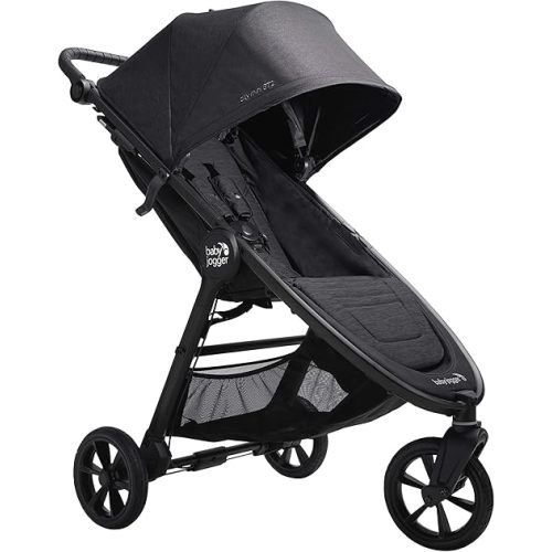 Baby Jogger City Mini GT2 All-Terrain Stroller, Black, Complete with Adjustable Handlebar, Hand-Operated Parking Brake, and car seat Adapter