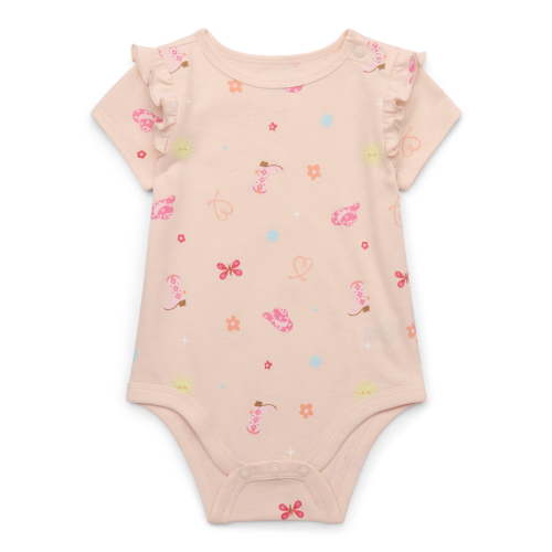Garanimals Baby Girl Short Inset Ruffle Sleeve Printed Bodysuit, Sizes 0-24 Months