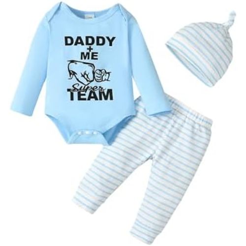 NZRVAWS Newborn Baby Boy Clothes Outfits Letter Prined Romper Pants Set Baby Boy Clothing 0 3 6 9 12 18 Months