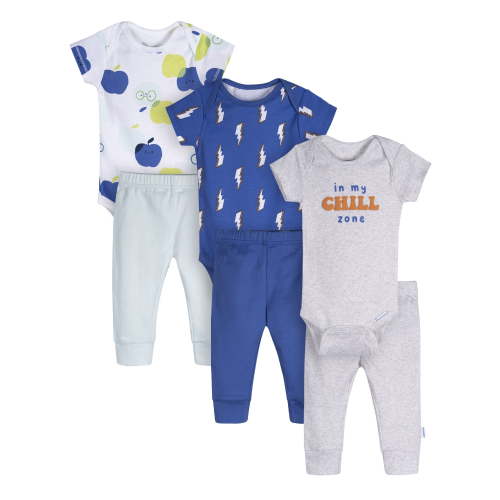 Onesies Brand Baby Boys Bodysuits & Pants Set, 6-Piece Outfit Set, Sizes Newborn - 12 Months