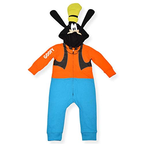 Disney Mickey Mouse Donald Duck or Goofy Boys Coverall Onesie for Newborn, Toddler and Infant