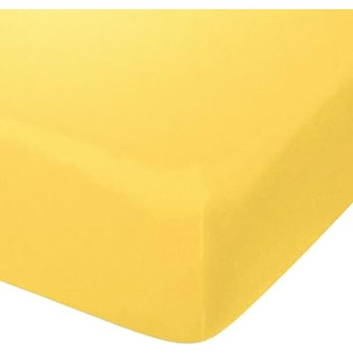 NTBAY 100% Brushed Microfiber Fitted Crib Sheet, Super Soft and Cozy 28x52 Crib Sheet for Standard Crib and Toddler Mattresses, Boys, Girls, Unisex, Yellow, 28x52 Inches