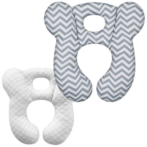Baby Travel Pillow, Upgrade U-Shape Infant Pillow for Car Seat Pushchair and Stroller, Soft Comfortable Sleep Cushion for Kids Newborn and Toddler -Wave Gray