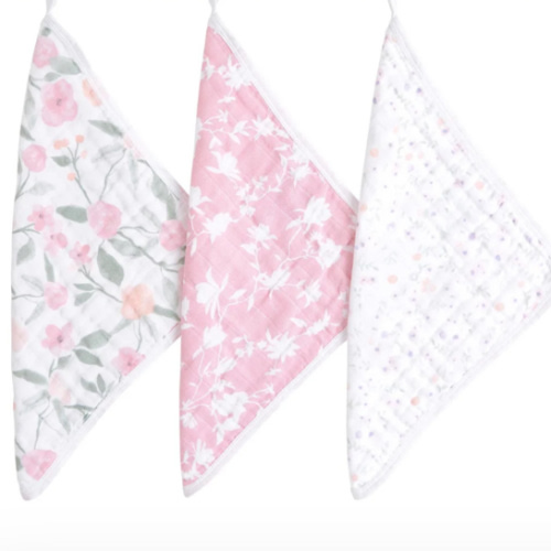 Ma Fleur Cotton Muslin Washcloths 3pk | aden + anais