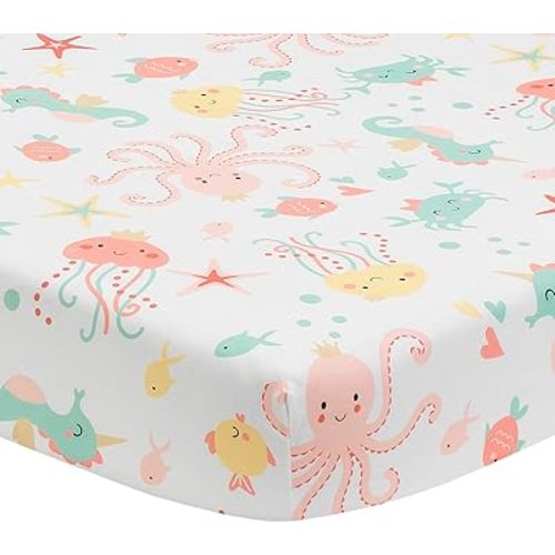 Bedtime Originals Ocean Mist Fitted Crib Sheet, Multicolor