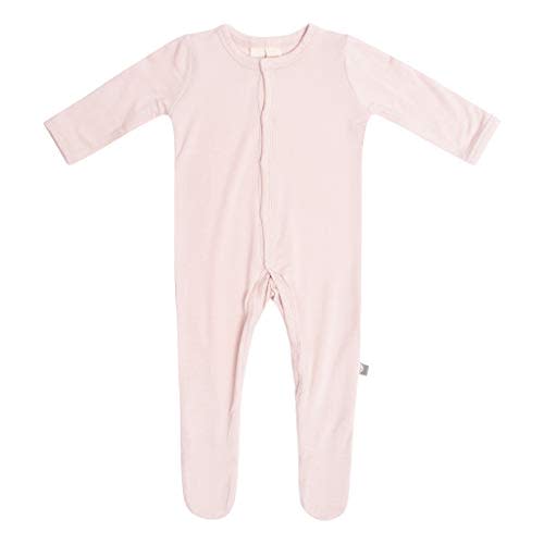 KYTE BABY Unisex Soft Bamboo Rayon Footies, Snap Closure, 3-6 Months, Blush