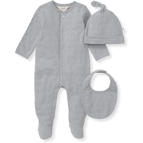 Burt's Bees Baby Unisex Baby Jumpsuit Set, 100% Organic Cotton 3-Piece Gift Outfit Coverall with Matching Hat and Bib