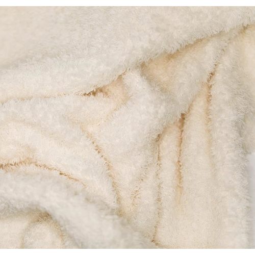 SARANONI Bamboni Luxury Baby Blanket (Ivory, Receiving Blanket 30" x 40")