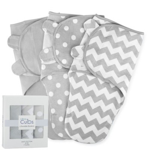 Swaddle Blankets for Baby Girl & Boy 3 Pack Sleep Sack Velcro by Comfy Cubs, Color: Gray, Size: small 0-3 months