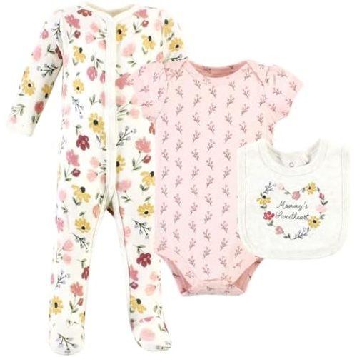 Hudson Baby baby-boys Av2024-hudson Baby Unisex Baby Cotton Sleep and Play Bodysuit and Bandana Bib Set-607dbe08
